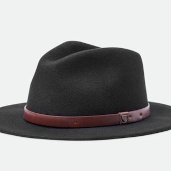 Brixton Messer Fedora Size XS Black NWT New Wool Fall Hat Brown Band Classic Uni - Picture 5 of 9